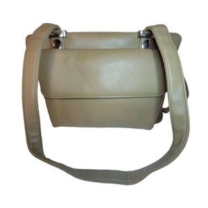Koltov Collections Beige Organized Handbag Faux Leather Double Handles
